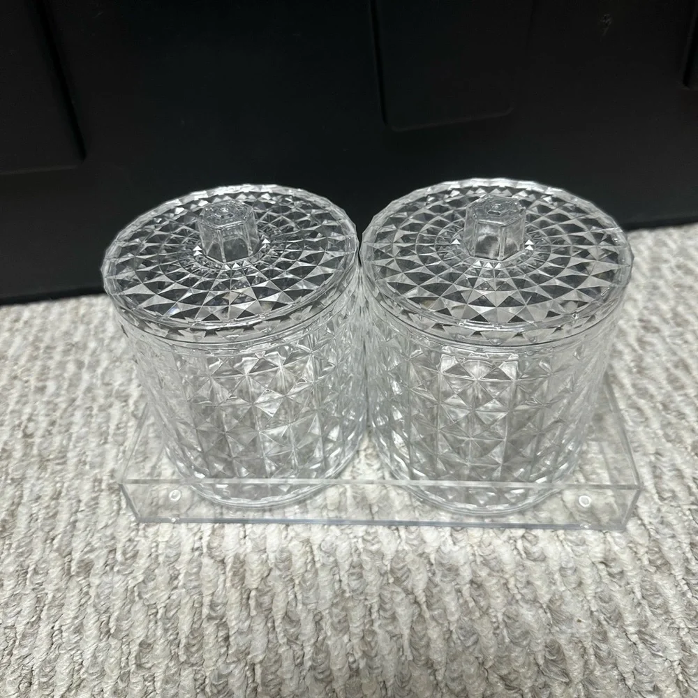 Crystal Patterned Clear Storage Jars